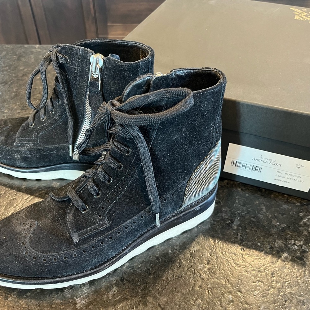 Office of Angela Scott Mr Harrison black suede boots - Picture 8 of 9